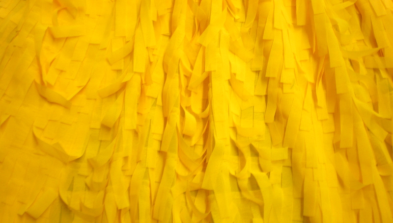 3.Yellow Chiffon Fringe Fabric